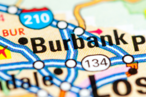Picture of Burbank, California on a Map