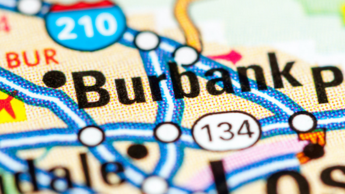 An Image Of Burbank On A Road Map
